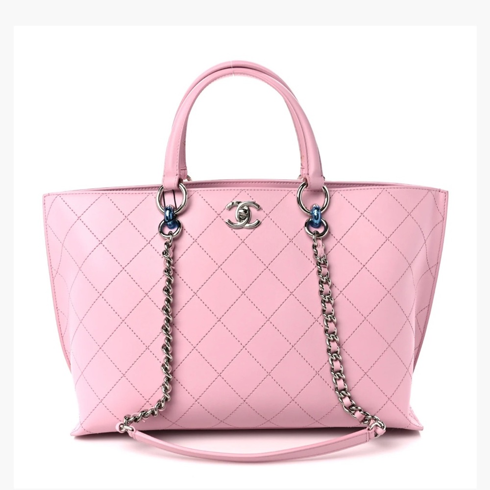 CHANEL Light Pink Quilted Tote